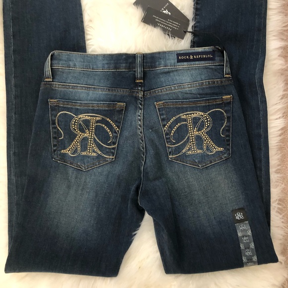 Rock & Republic Berlin Embellished Skinny Jeans Sz 8 - Picture 1 of 9